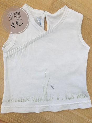 Tee-shirts Petit Bateau blanc en 3ans