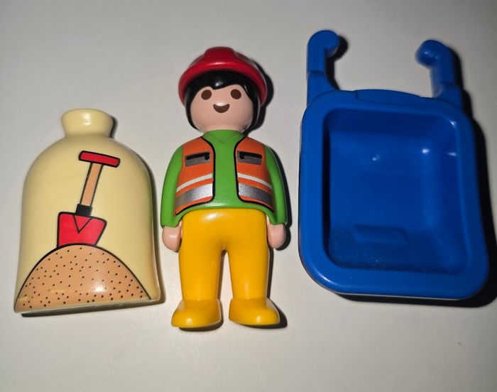 123 playmobil ouvrier avec brouette 6961 complet - photo numéro 2