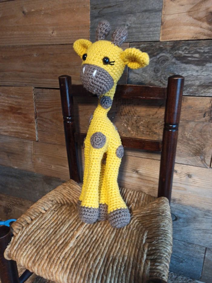peluche girafe crochet fait main tbe - photo numéro 2