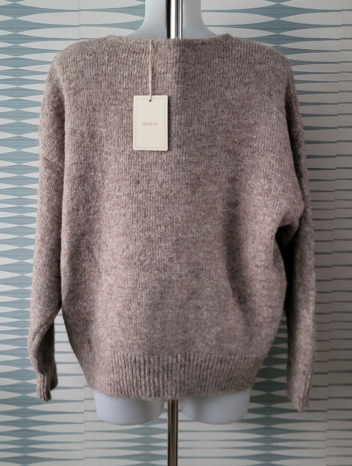 Gilet taupe curve Sandrine TU (du 44 au 48) modèle Maëlle by Loïcia neuf avec étiquette - photo numéro 2