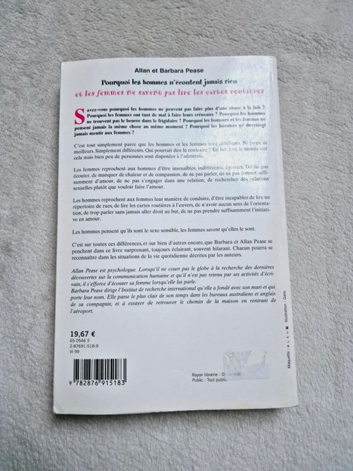 Livre Pourquoi les hommes n'écoutent jamais rien et les femmes ne savent pas lire les cartes - photo numéro 2