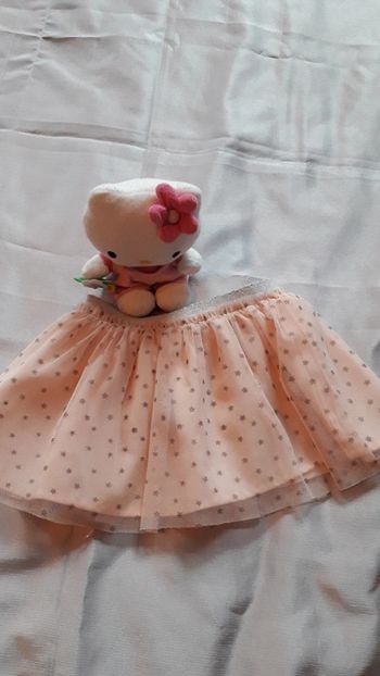 Jupe tulle vieux rose et étoiles argentées 9 mois