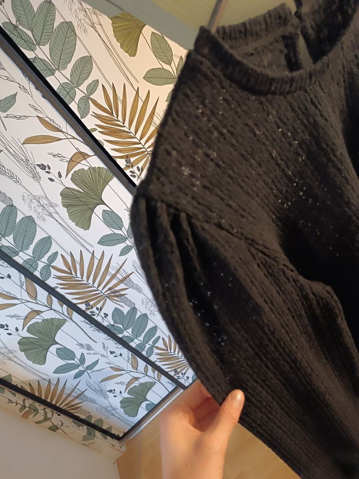 Blouse en maille noir Kiabi - Taille M - photo numéro 3