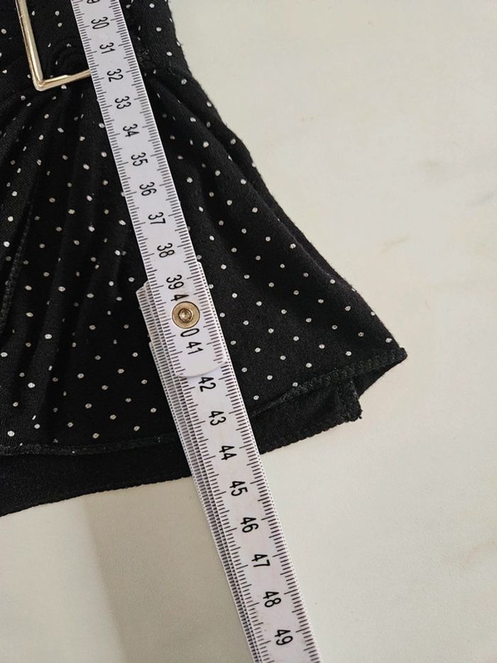 Blouse croisée noir à pois blanc taille S - photo numéro 11