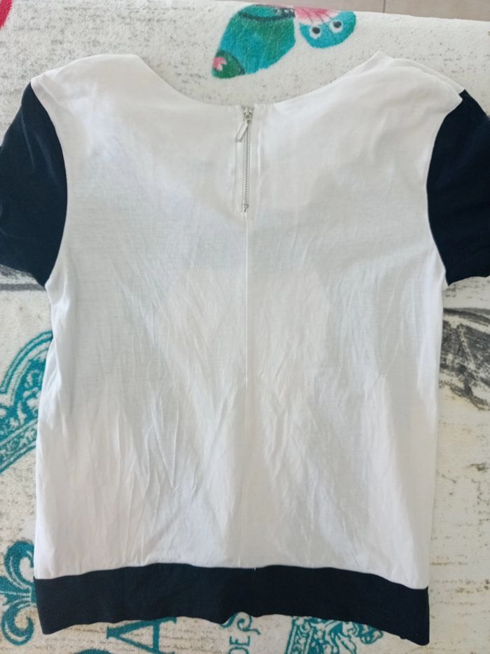 Tee-shirt blanc & noir en taille S Phildar - photo numéro 5