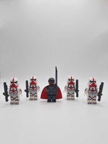 Figurines type lego Moff Gideon + 4 stormtroopers star wars