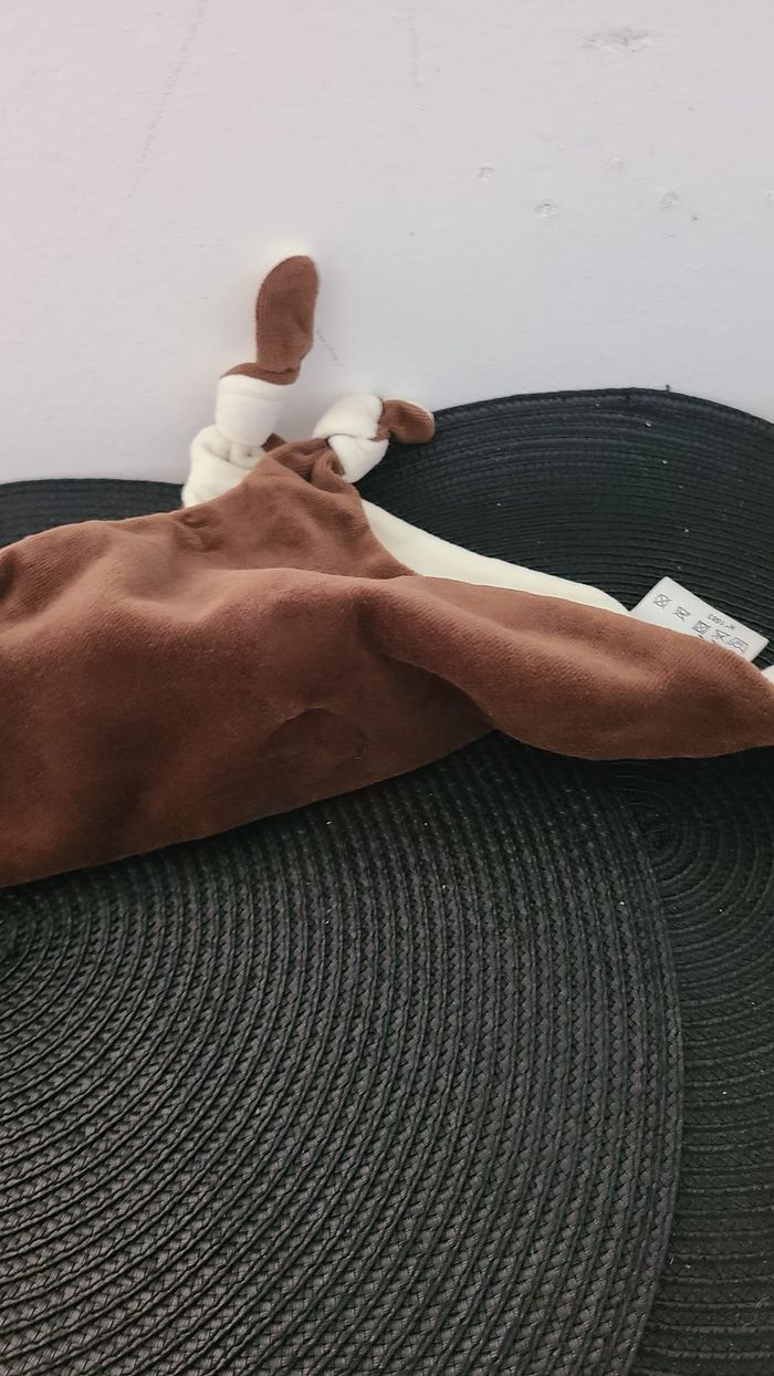Doudou ours plat blanc marron Babou - photo numéro 4