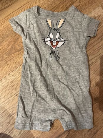 Combishort grise matière tee shirt 3 mois