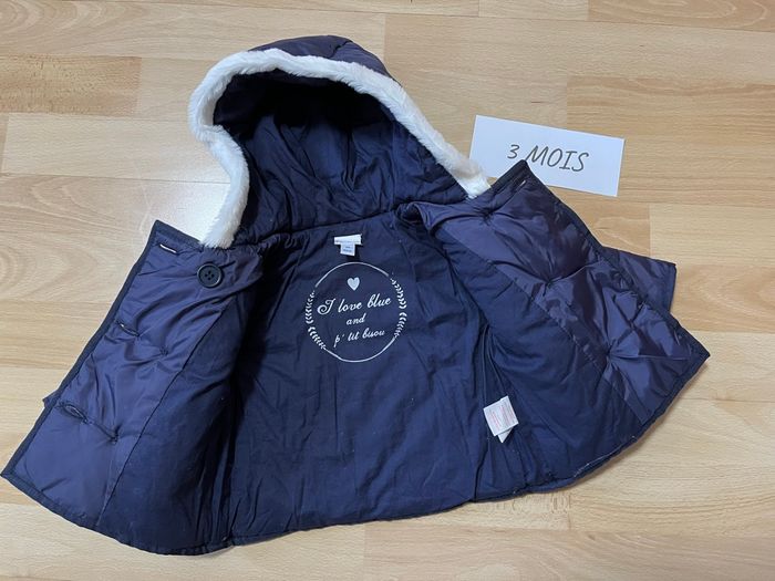 Doudoune bleu marine fille P’tit Bisou 3 mois - photo numéro 3