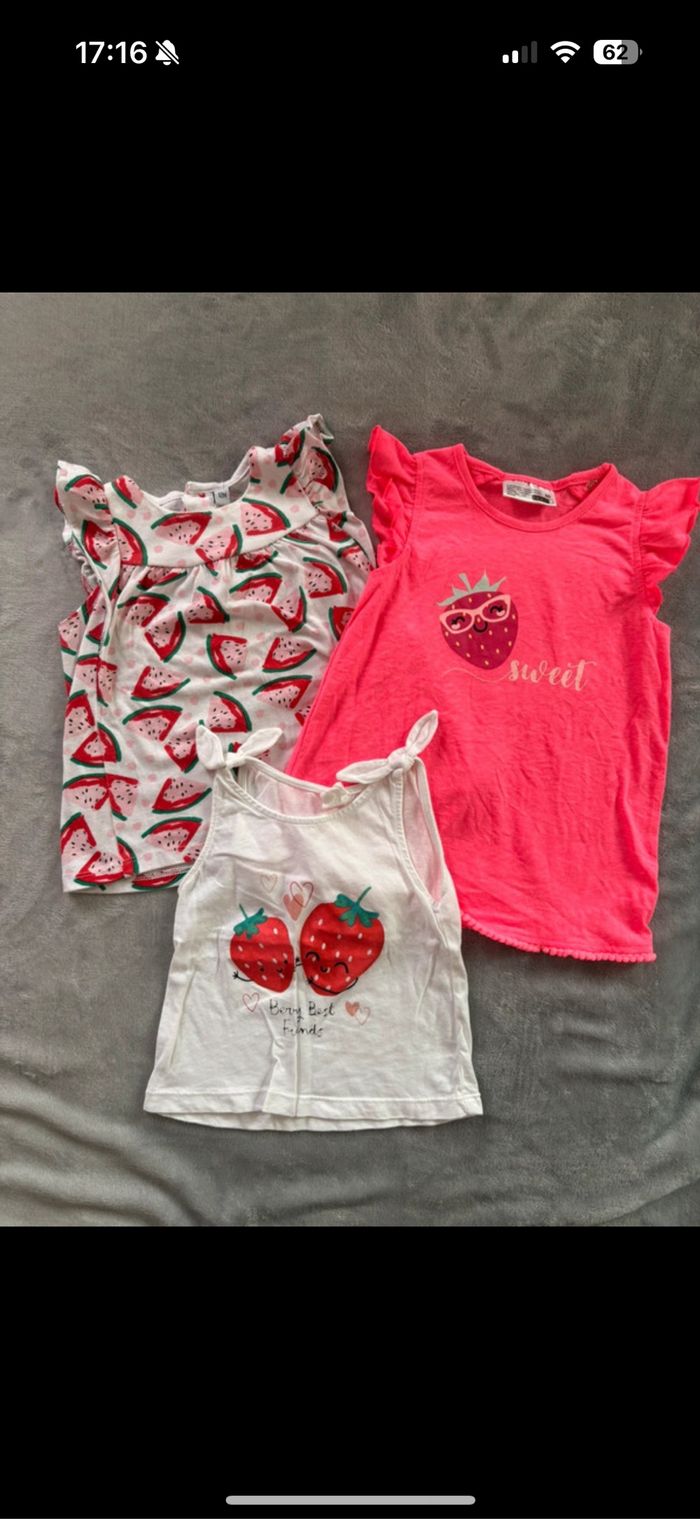 3 t-shirt 12 mois