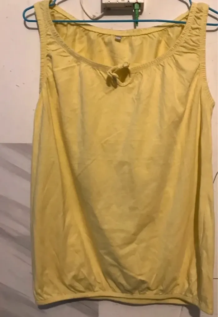 Haut femme uni débardeur jaune taille 44