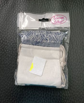 4 sachets frange jean en tissus de la marque les bagatelles d'esther