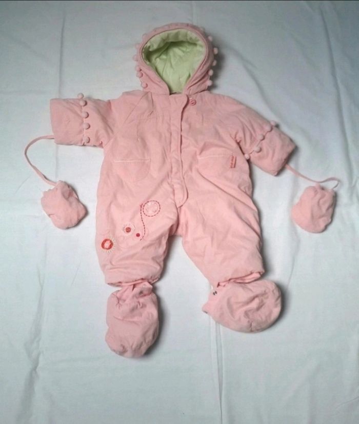 💖 Magnifique combinaison pilote rose en excellent état  bébé fille 3 mois clayeux - photo numéro 7