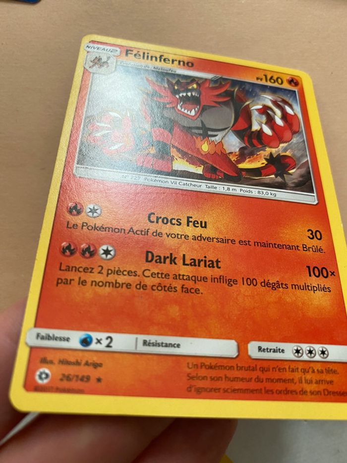 Carte Pokémon rare Félinferno 160PV 26/149 TBE - photo numéro 2