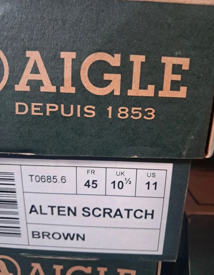 Aigle chaussures de marche randonnée à scratch homme P.45 neuve - photo numéro 8