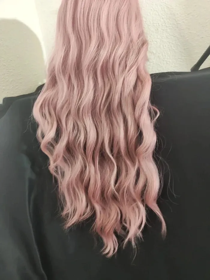 Perruque Naturelle Rose Pastel Luxe Tendance - photo numéro 2