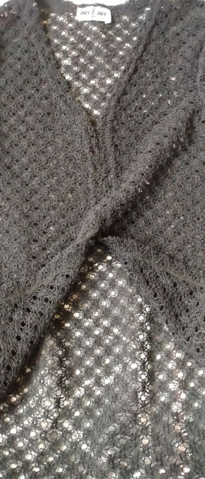 Haut noir ajouré en crochet vintage femme jennyfer 36 - photo numéro 11