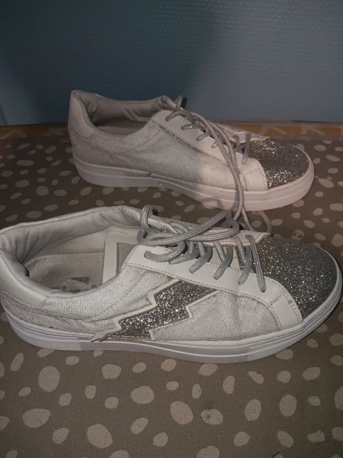 Chaussures blanche  argenté - photo numéro 3