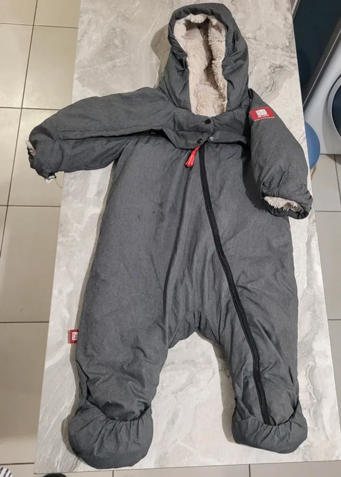 Combi T-zip Tendresse Gris Chiné 6-12 mois de Red Castle