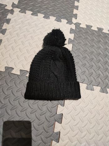 Bonnet noir 56cm 8/12 ans