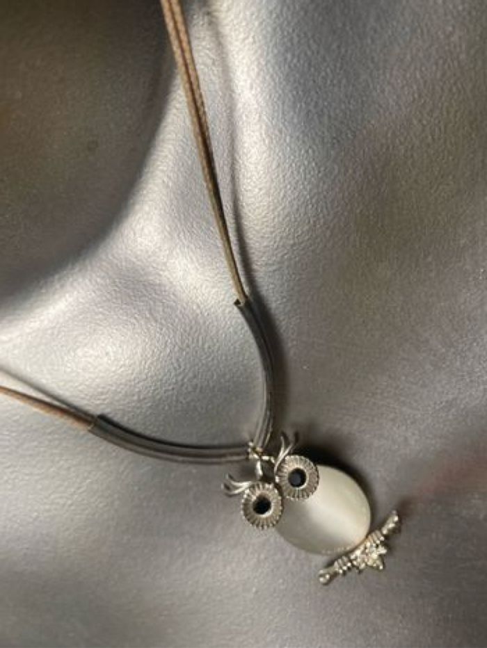 Joli collier Oeil de chat hibou chouette
