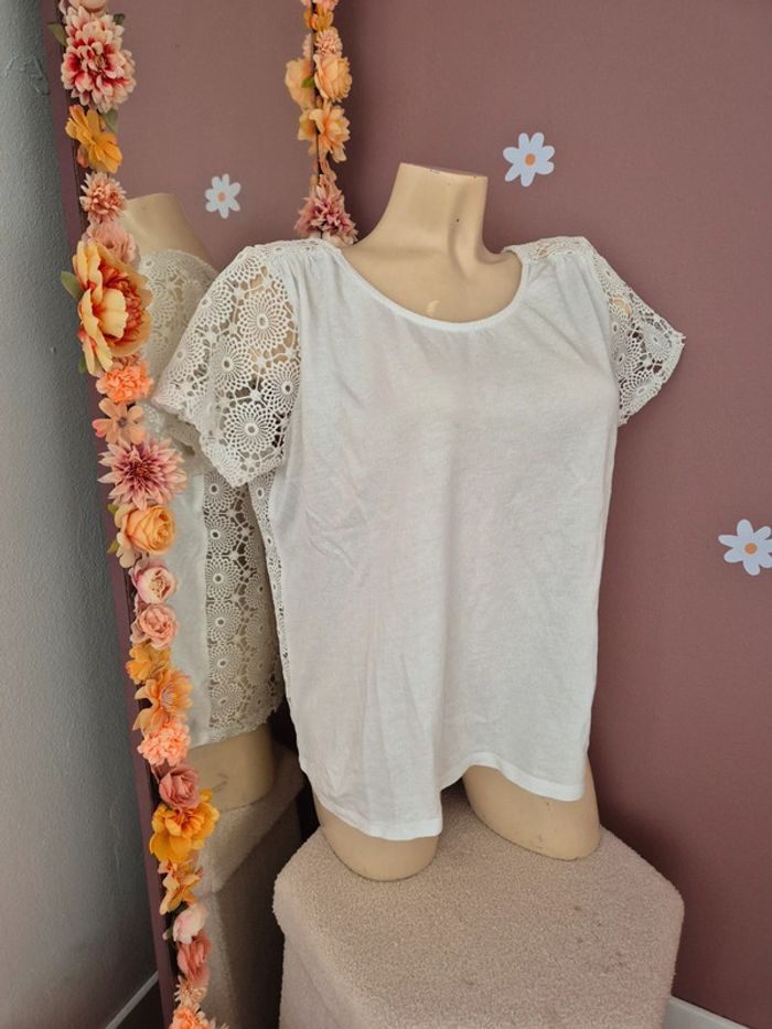 Blouse blanche dentelle - photo numéro 5
