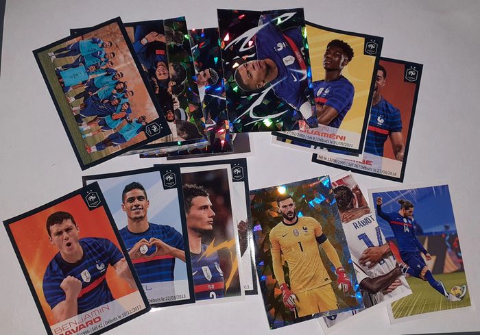 lot 3 vignettes stickers football france