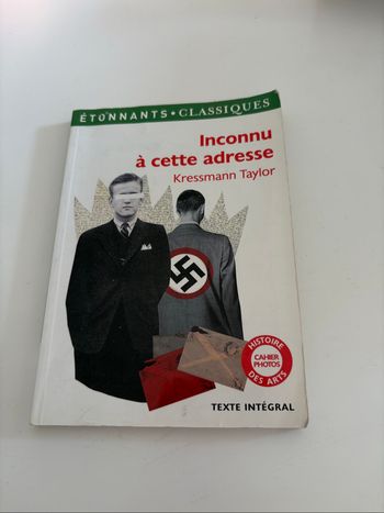 Livre Inconnu à cette adresse de Kressman Taylor