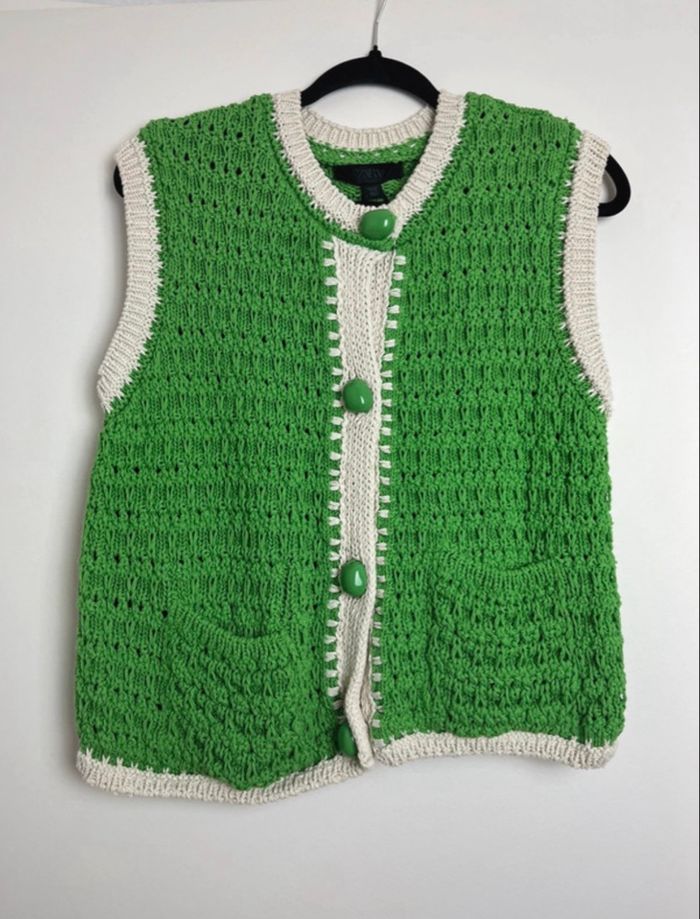 Gilet Zara vert à poches