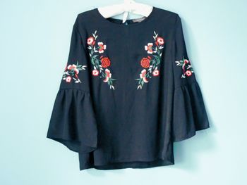 Blouse Femme 38 M Primark TBE manches volantées fleurs