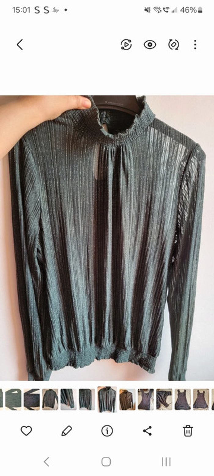 Blouse verte transparente - photo numéro 3