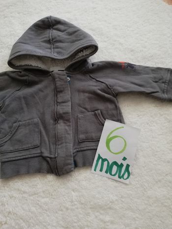 Gilet a capuche garçon 6 mois kitchoun gris