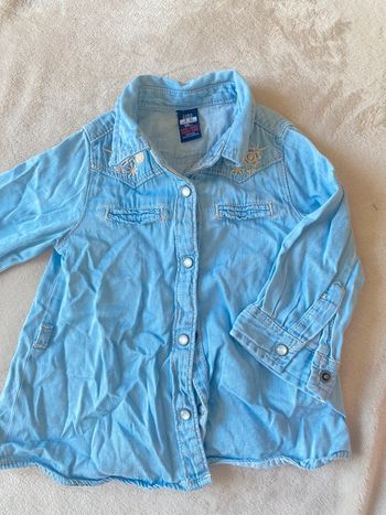 Chemise jean à pression taille 3/6 mois