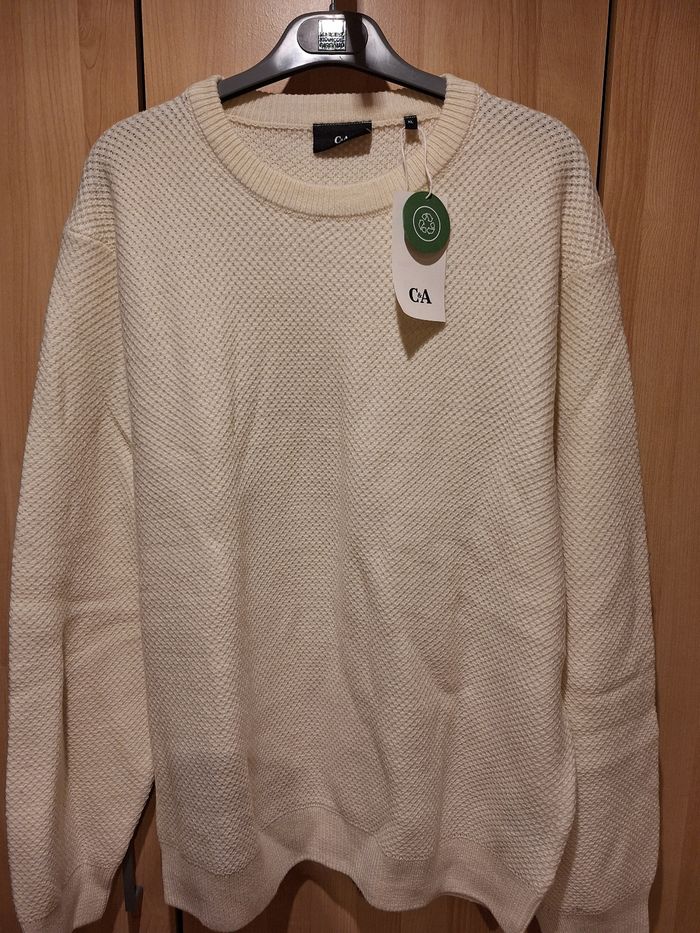 Pull blanc crème neuf C&A XL