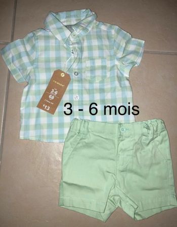Ensemble  neuf short + chemise bebe