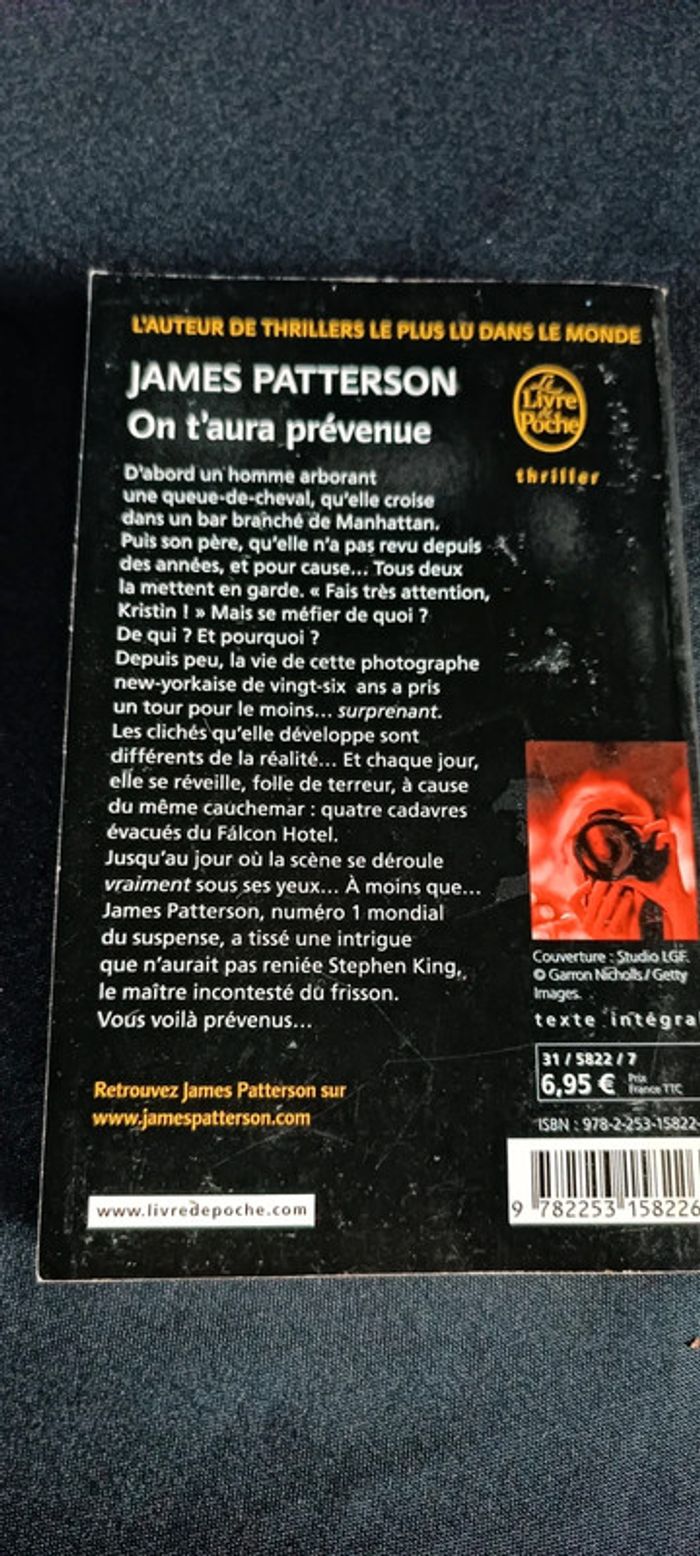 Livre On t aura prévenue james Patterson - photo numéro 2