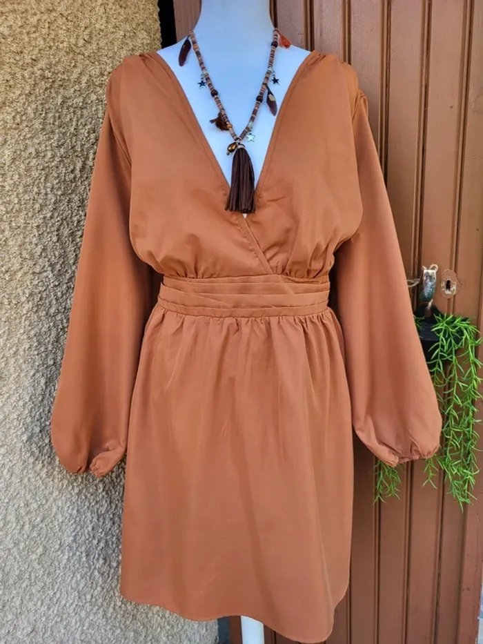 Robe élégante camel shein taille 52