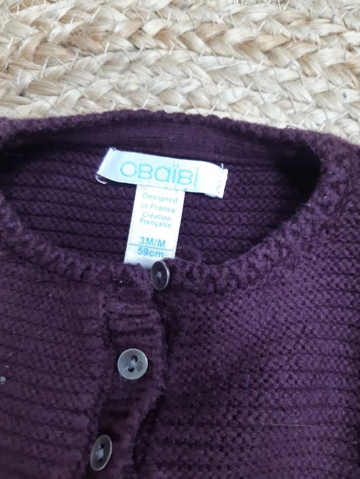 Gilet en maille Obaibi 3 mois - photo numéro 3