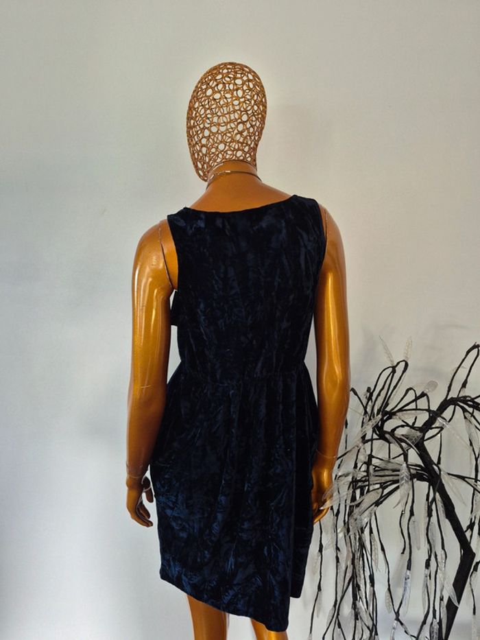 Robe Courte Velours Femme Bleu Marine Taille 3/40 - photo numéro 2