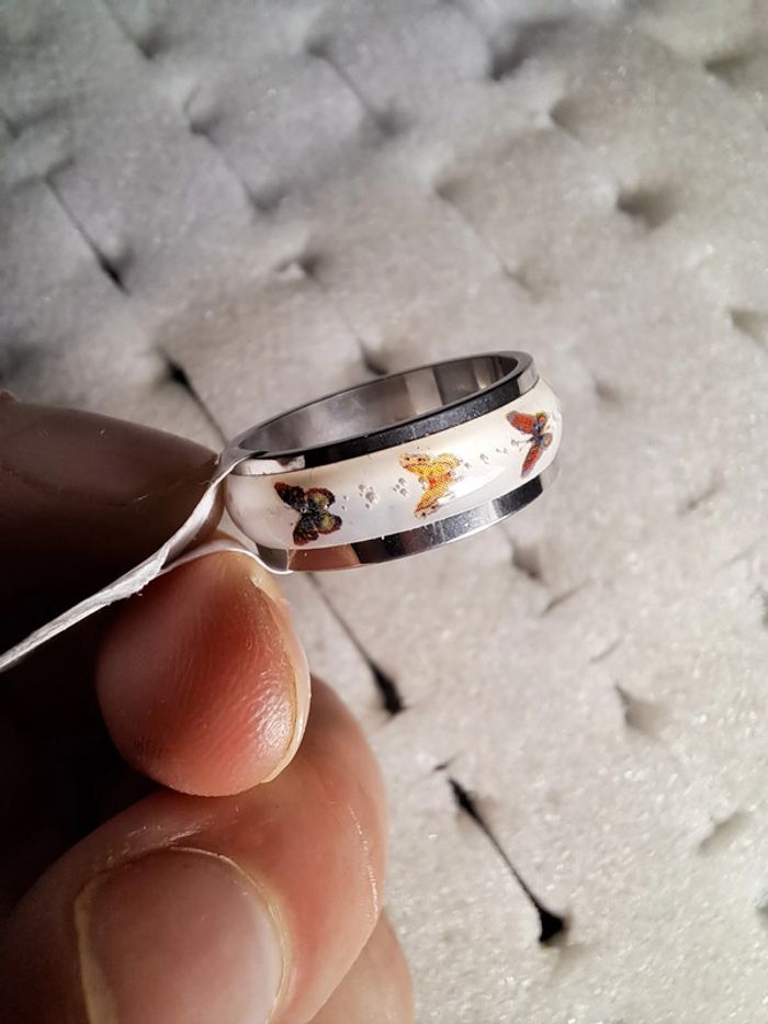 Bague acier inoxydable motifs - photo numéro 2