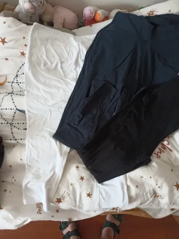 3 leggings de grossesse noir blanc et marine- T42/44 - L -Kiabi