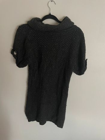 Pull tunique en maille pailleté col roulé