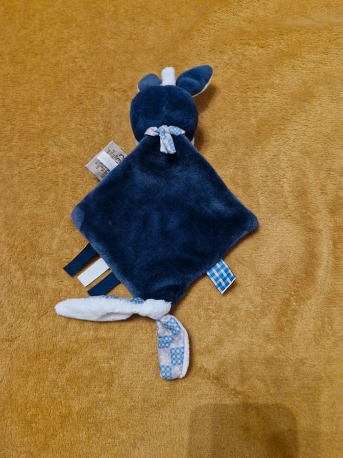 Doudou âne plat losange bleu Alex - photo numéro 4