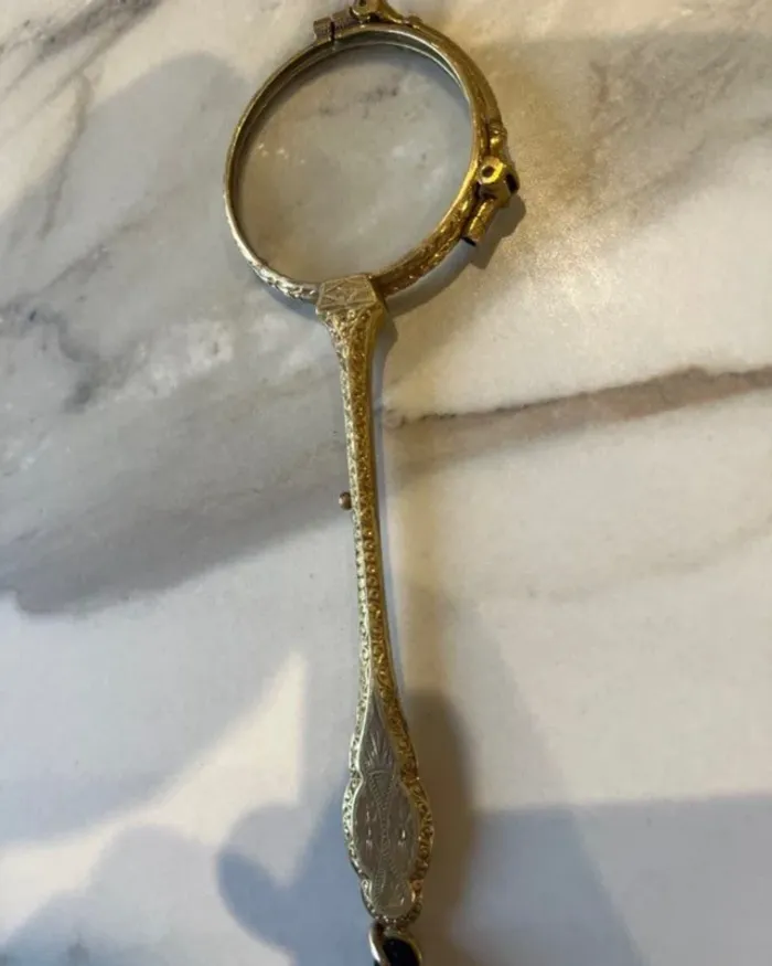Lorgnette ancienne plaquée or - photo numéro 3
