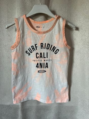 T-shirt débardeur surf corail 4 ans Gemo 