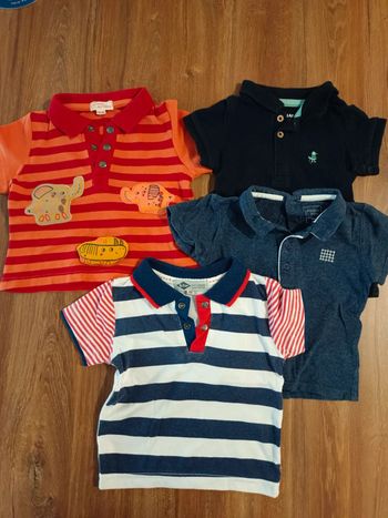 Lot de 4 polos manches courtes 6 mois Lee Cooper, Kiabi, tao