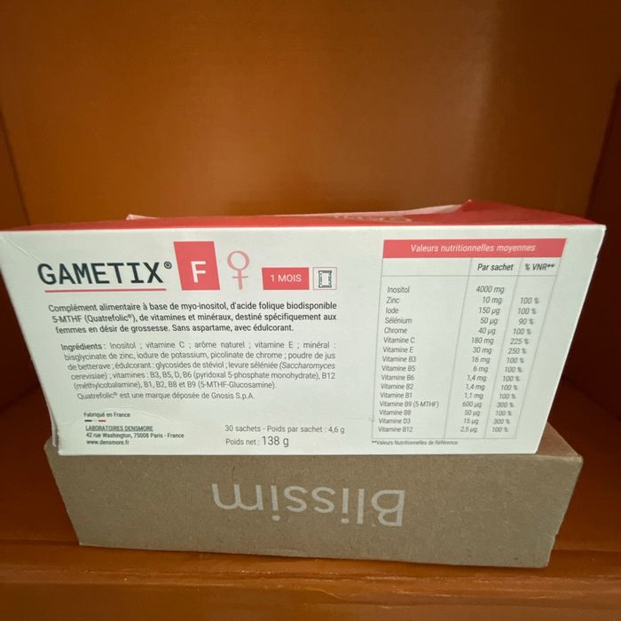 Gametix fertilité complément alimentaire qui contribue à la fertilité féminine - photo numéro 3
