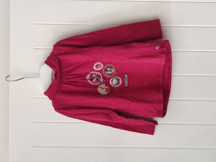 👕 Sous-pull fille 3 ans – bordeaux, motif personnage 🌟 - photo numéro 2