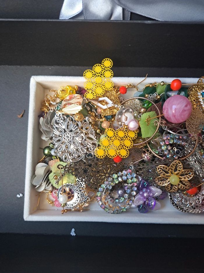 Lot de boucles d'oreilles pendante chic et élégante multicolore - photo numéro 3