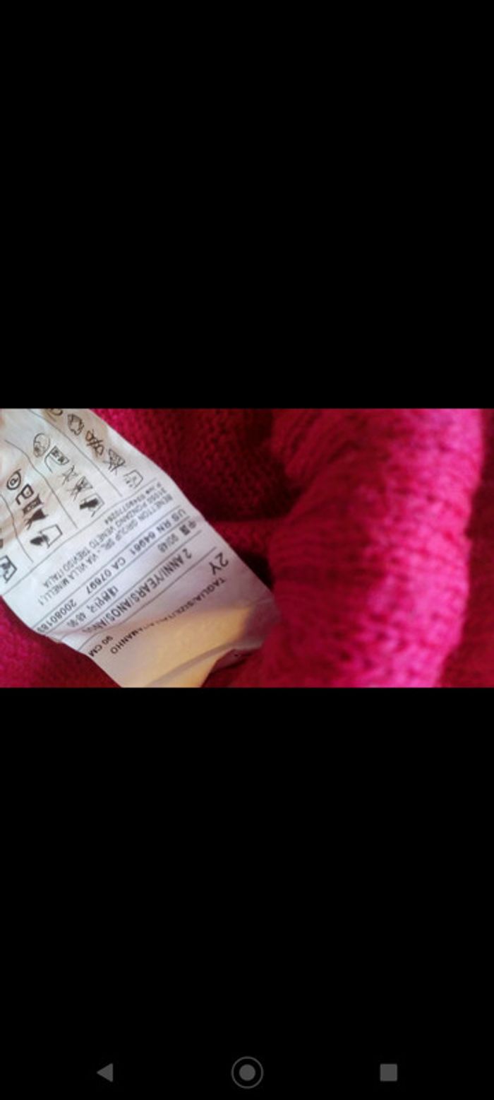 Pull chat fuchsia Benetton - photo numéro 3